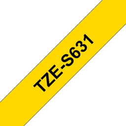 Brother Tape 12mm TZe-S631 Svart/Gul Extra Stark 