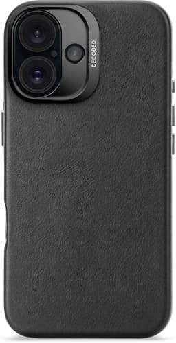 Decoded Leather Backcover iPhone 16 Svart
