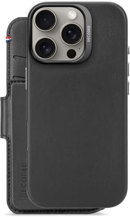 Decoded Leather Detachable Wallet iPhone 16 Pro Svart