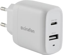 Cirafon Wall Charger 32w Usb C+a Pd/qc3.0 White#and Hvid