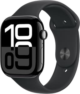Apple Watch Series 10 GPS + Cellular 46mm Jet Black Aluminium Case with Black Sport Band - S/M Musta