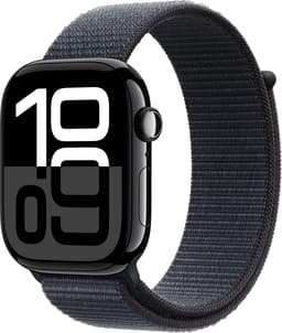 Apple Watch Series 10 GPS + Cellular 46mm Jet Black Aluminium Case with Ink Sport Loop Svart