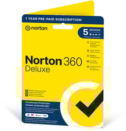 Norton 360 Deluxe 5 enheter 1 år 