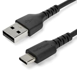 Startech StarTech.com 2 m (USB-A till USB-C-snabbladdningskabel, robust, laddning och synkronisering, 3 A, USB 2.0, svart TPE-mantel och aramidfiber - USB-laddningssladd 2m USB A USB C Svart