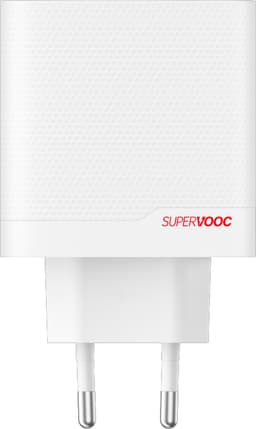 Oneplus SUPERVOOC 80W Dual Ports GaN Power Adapter Hvid