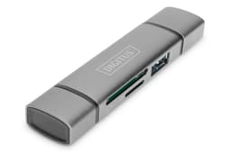 Digitus DA-70886 kortläsare USB 3.2 Gen 1 (3.1 Gen 1) Type-A/Type-C Gjuten aluminium 