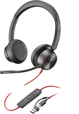 Hp Poly Blackwire 8225 Stereo USB Type-C / USB Type-A Microsoft Teams Musta