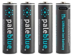 Pale blue Uppladdningsbart Batteri AA 4-Pack USB-C 
