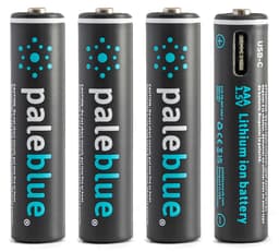 Pale blue Uppladdningsbart Batteri AAA 4-Pack USB-C 