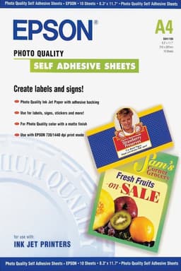 Epson Papir Photo Quality Self-Adhesive A4 10-ark 167G 
