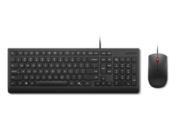 Lenovo Essential Wired Combo (Nordic) näppäimistö Sisältää hiiren Universaali USB Pohjoismainen musta Langallinen Pohjoismainen