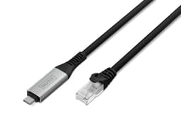 Digitus USB-C to RJ45 Ethernet Cable Adapter 2M Cat6a 2m Sort