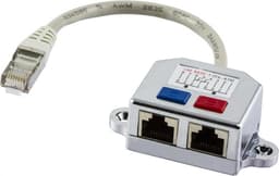 Deltaco Adapter RJ-45 0.15m Metallisk Svart Vit