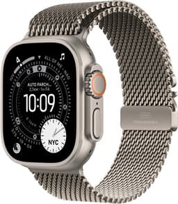 Apple Watch Ultra 3 GPS + Cellular 49mm Natural Titanium Case with Natural Titanium Milanese Loop - Large 