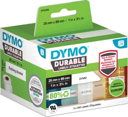 Dymo Labels LW Durable Shelving 25x89mm 350pcs White 2-Roll 