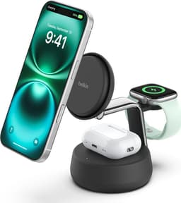 Belkin UltraCharge Pro 25w Qi2 3in1 Magnetic Charger 1.5m Musta