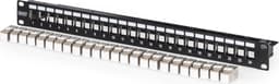 Digitus 24-Port Patch Panel with 24x CAT6A Keystones Black Svart Cat 6A 1U