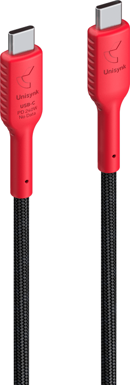Unisynk Data Blocker Cable 240W 0.5m USB-C USB-C Svart, Röd