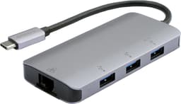 Prokord Usb 3.1 Hub 3-port + Rj45 USB-C 3.2 Gen 1 (3.1 Gen 1)