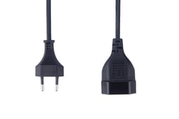 Prokord Power Cable Extenstion Type C - Black 5.0m 5m CEE7/16 CEE7/16 Zwart
