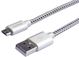 Cirafon Micro USB- kabel 2m USB A Micro-USB B Sort, Hvit