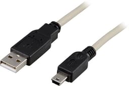 Deltaco USB-Kabel 1m. USB A Mini-USB B