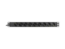 Deltaco PDU, 9 x CEE 7/4, 1 x CEE 7/7, 2 m, svart 