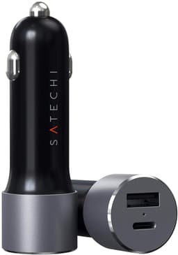 Satechi Billaddare PD 1 x USB-C och 1 x USB-A 72 Watt Grå
