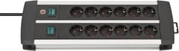 Brennenstuhl 1391000912 stikdåse 3 m 12 AC stikkontakt(er) Indendørs Sort, Hvid 
