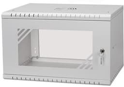 Direktronik Wall Rack 19" 6U 45cm Glass Door Grey 