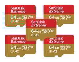 Sandisk Sandisk Extreme 64GB MicroSD-Cards Kit of 5 64GB MicroSDXC UHS-I