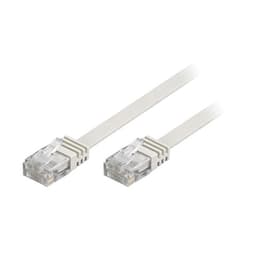 Deltaco U/UTP Cat6 patchkabel, flat, 7m, 250MHz, vit RJ-45 Cat6 7m Vit