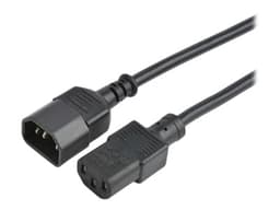 Prokord Strömkabel 1m C14 coupler C13 coupler Svart