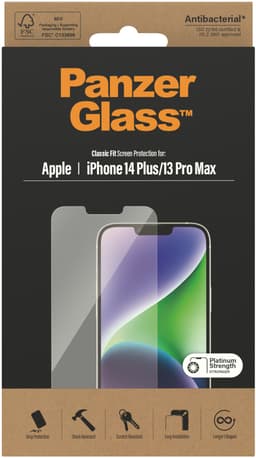 Panzerglass Classic Fit skärmskydd iPhone 13 Pro Max iPhone 14 Plus