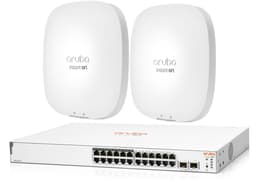HPE Networking Instant On 1830 24G 2SFP PoE 195W Switch + 2x HPE Instant On AP25 Indoor 