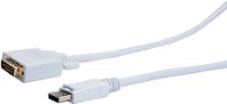 Prokord Cable Displayport - Dvi-d Single Link 1m White 1m DisplayPort DVI-D Hvit