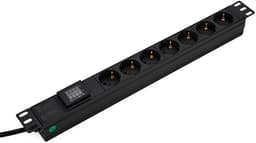 Prokord 19" Powersocket 7Xoutlets 2M Black V/a Meter 