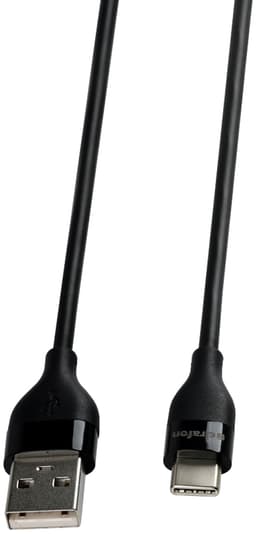 Cirafon Sync/charge cable 2m USB A USB C Musta