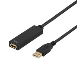 Deltaco USB2-Ex20m 20m USB A USB A Sort