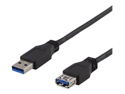 Deltaco USB3-241 1m USB-A USB-A Svart