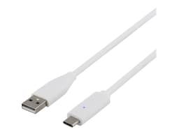Deltaco USB-kabel 0.25m USB C USB A Vit