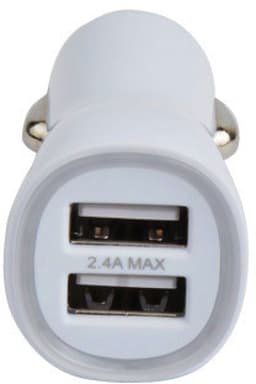 Cirafon Car Charger 1Amp 2xUSB Black Boost Charger White 