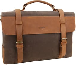 Cirafon Old Stratford Datorväska 15.6" målarduk, Läder Brun