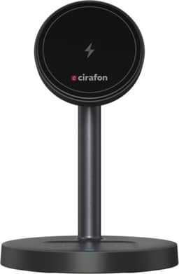 Cirafon Qi2 Trådlös Laddare 15W Med Magnetiskt Stativ Svart