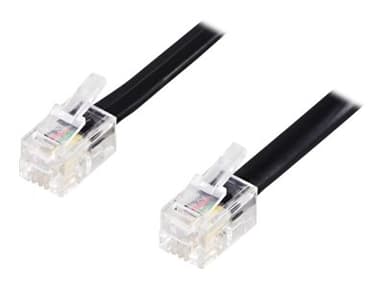Delta Deltaco Modular Cable 4p4c Rj9/rj10/rj22 M-m 10m Black 10m 4P4C 4P4C