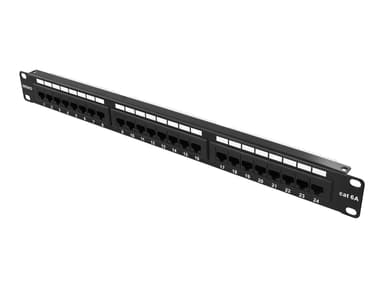 Deltaco Patch panel Musta Cat6a 1U