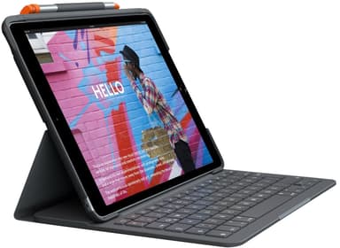 Logitech Slim Folio iPad 10.2" 7th gen, iPad 10.2" 8th gen, iPad 10.2" 9th gen Dansk, Finsk, Nordic, Norsk, Svensk Grafit