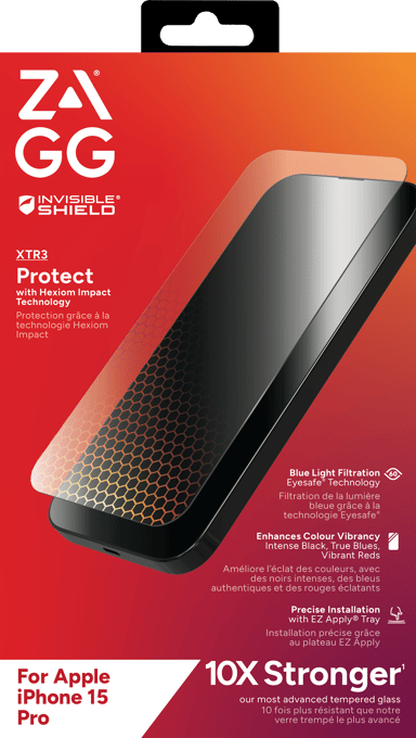 Zagg InvisibleShield Glass XTR3 skärmskydd iPhone 15 Pro