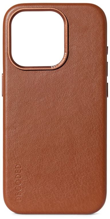 Decoded Leather Backcover iPhone 15 Pro Brun
