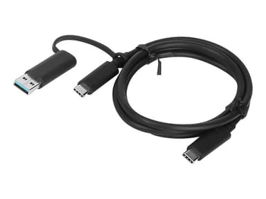 Lenovo USB-kabel 1m USB-A, USB-C USB-C Noir, Zwart